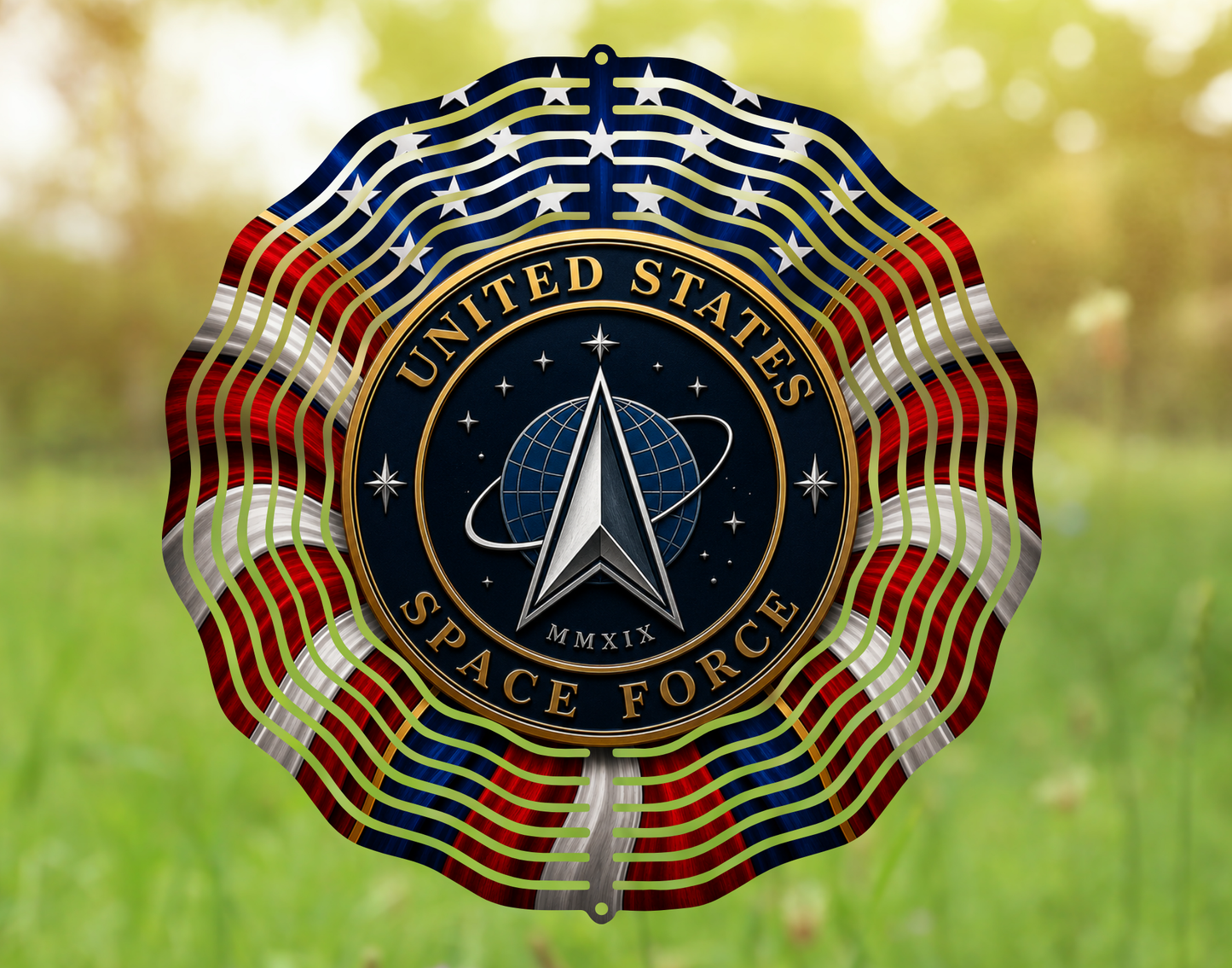 United States Space Force Patriotic Flag Wind Spinner