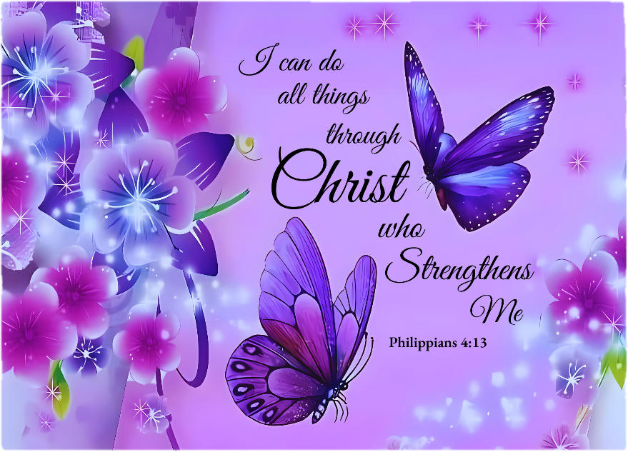 Philippians 4:13 Butterfly Tempered Glass Cutting Board – 8×11