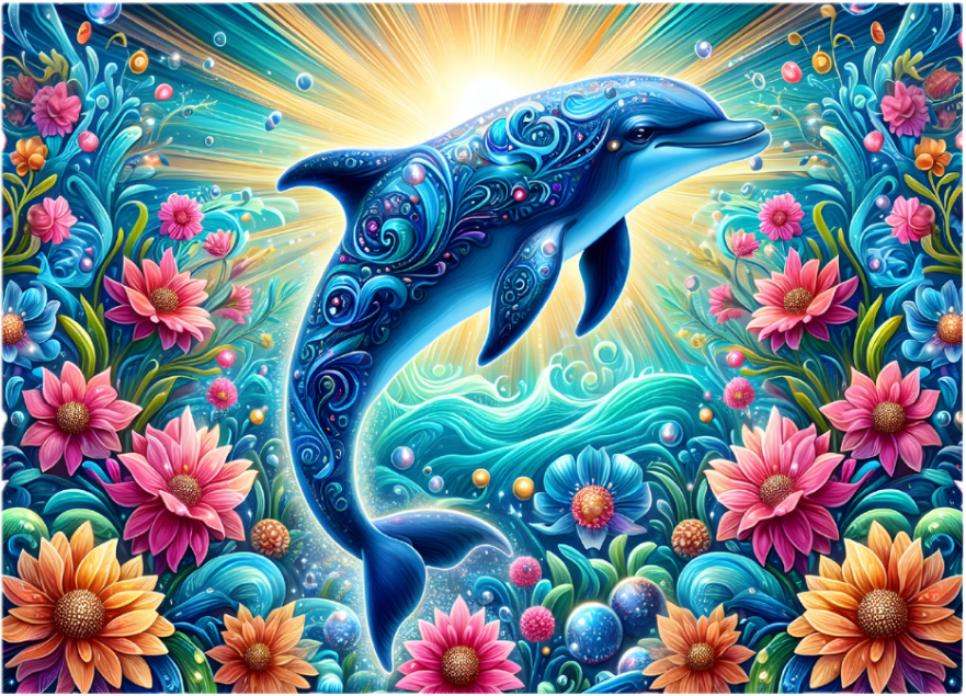 Ornate Dolphin Garden Tempered Glass Cutting Board – 8×11