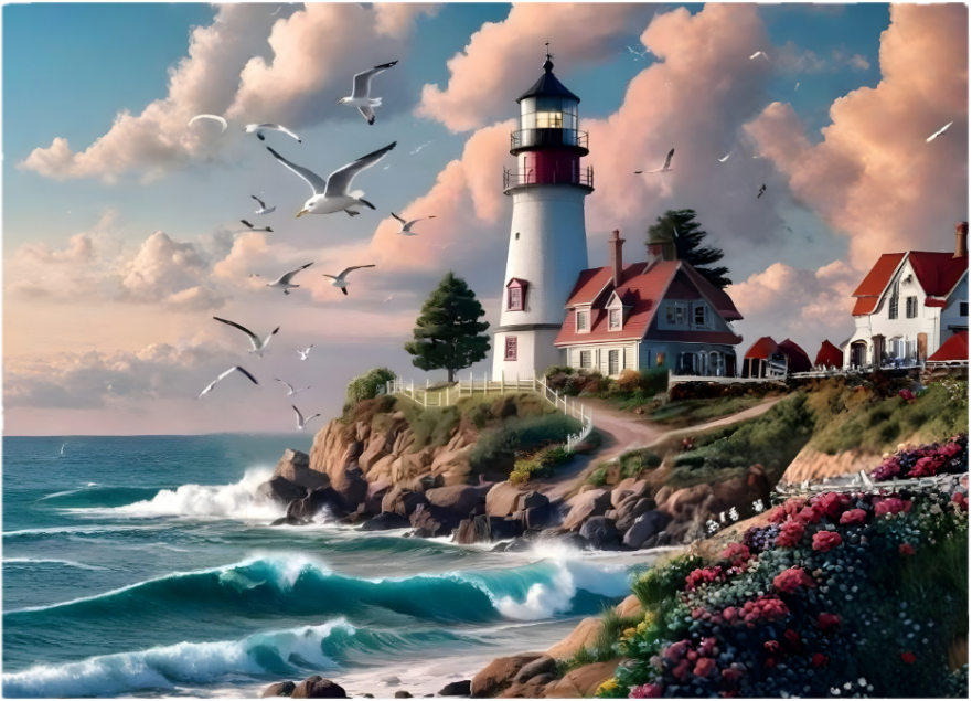 Coastal Lighthouse Tempered Glass Cutting Board – 8×11