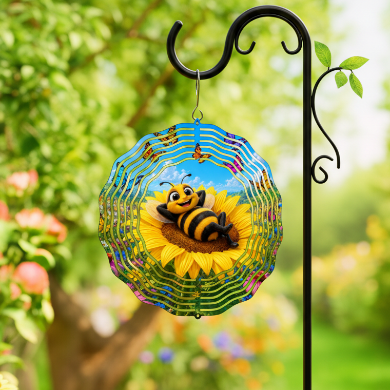 Bumblebee Wind Spinner on Shepherd's Hook