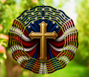 Patriotic Cross Wind Spinner