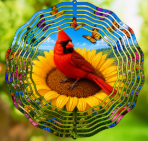 Cardinal Sunflower Wind Spinner