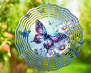 Purple Butterfly Wind Spinner