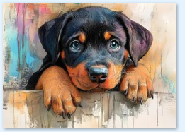 Rottweiler Puppy Peeking Tempered Glass Cutting Board – 8×11