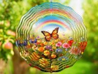 Monarch Butterfly Wildflower Wind Spinner