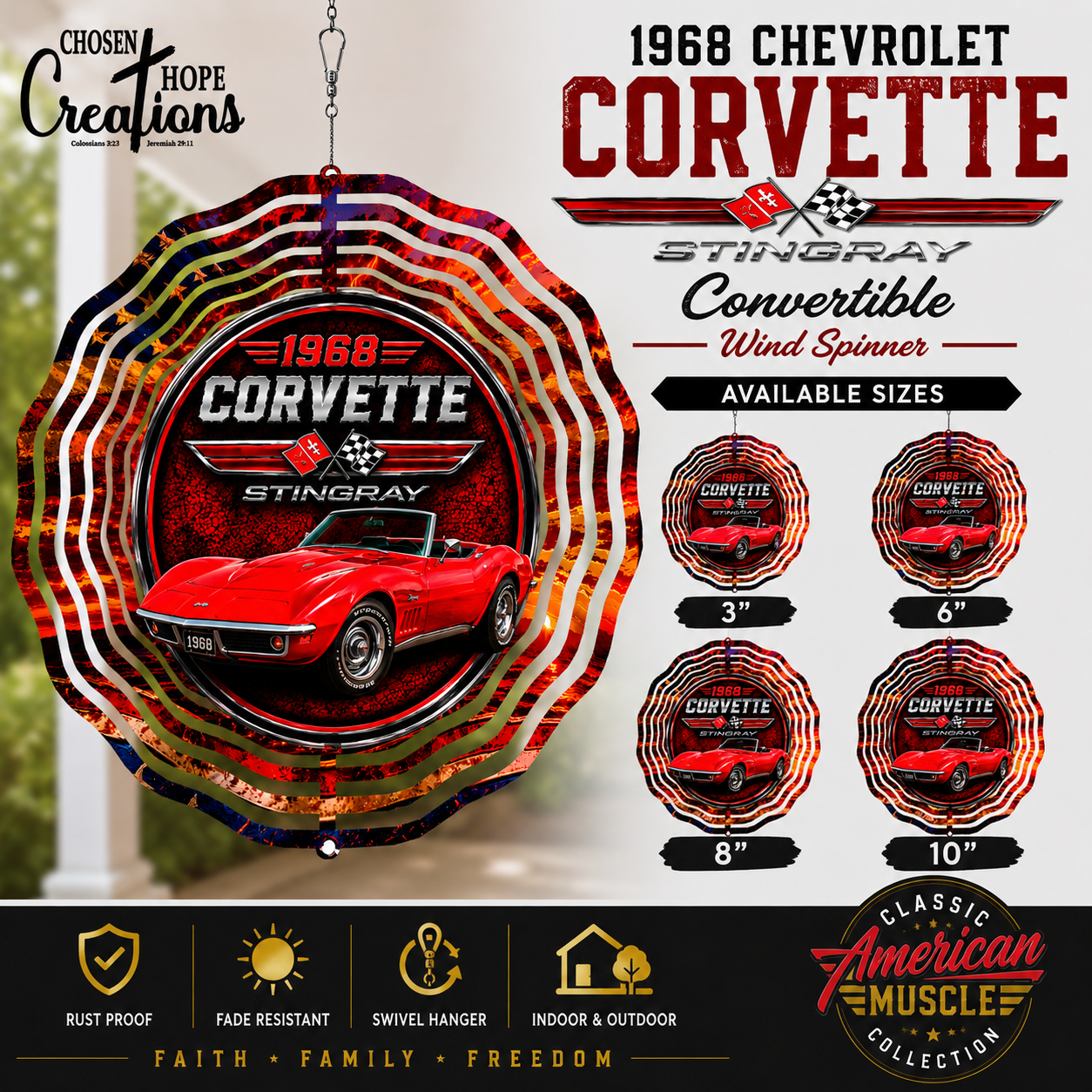 1968 CORVETTE STINGRAY CONVERTIBLE WIND SPINNER