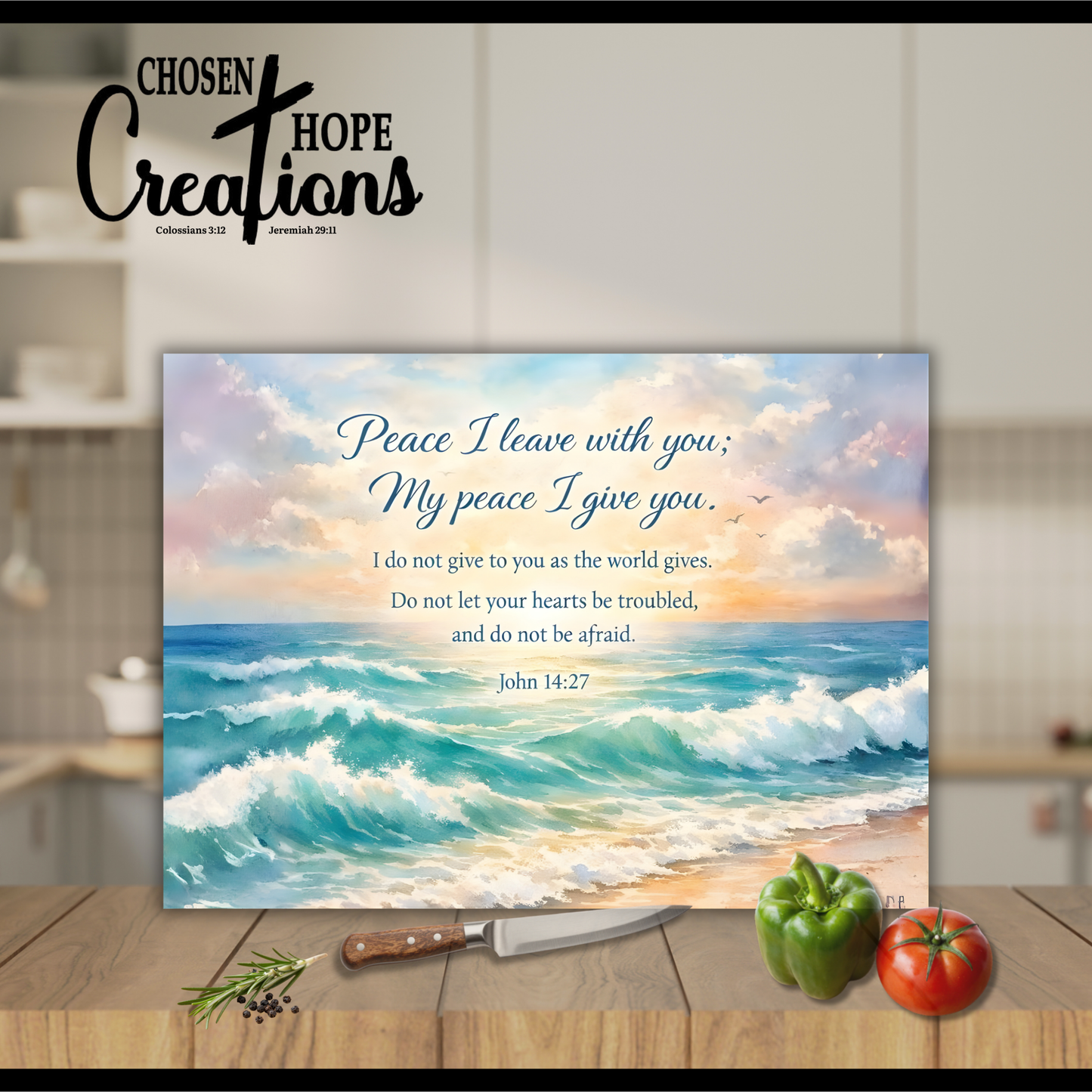 Peace I Leave With You - Tempered Glass Cutting Board