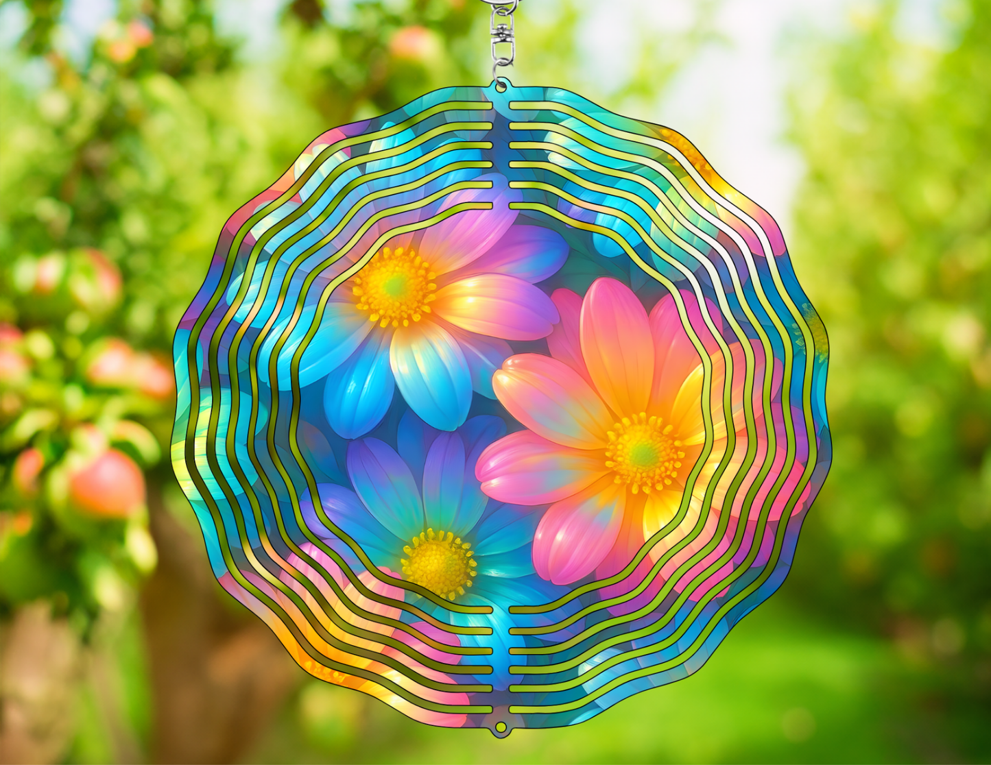 Rainbow Daisy Wind Spinner