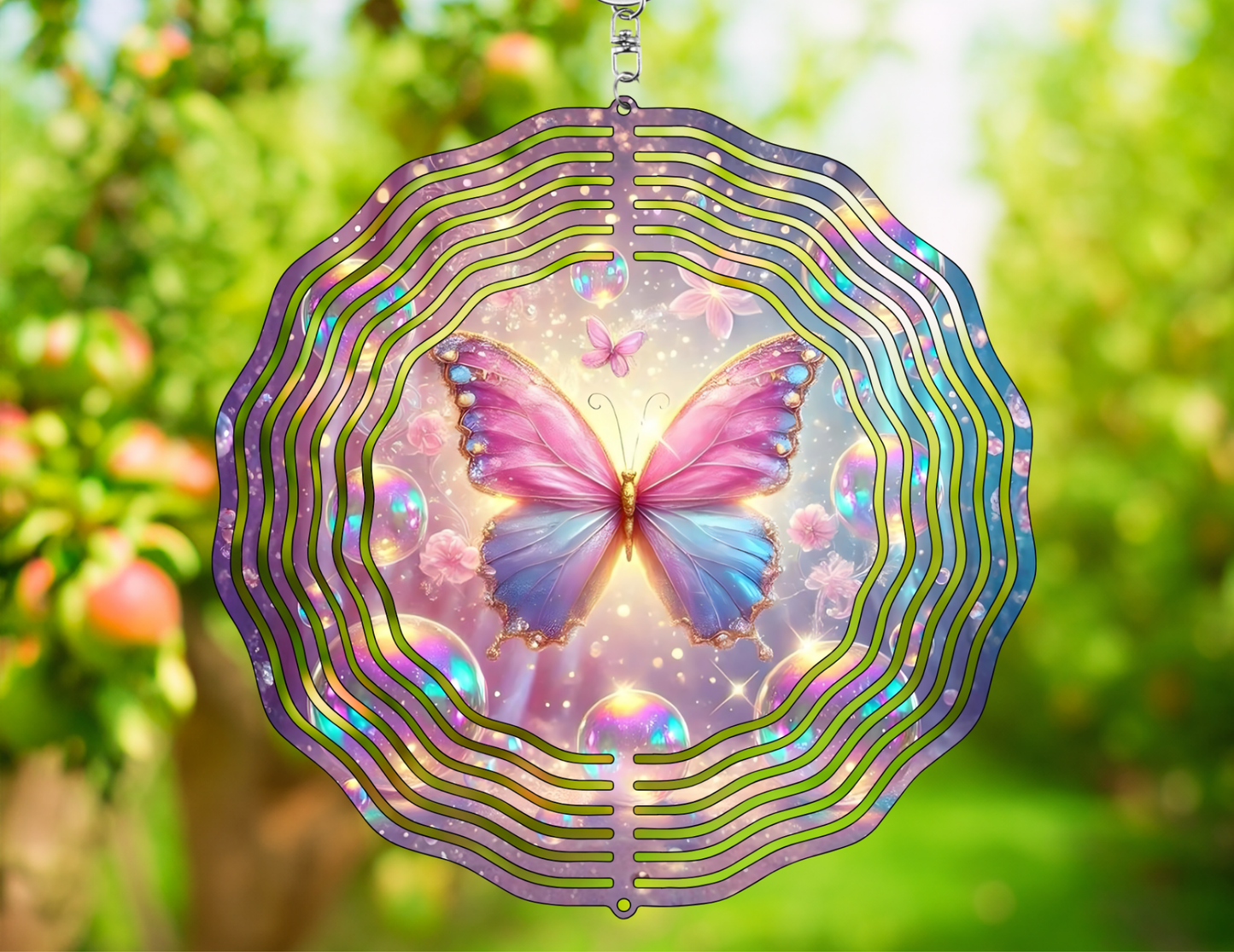 Iridescent Butterfly Wind Spinner