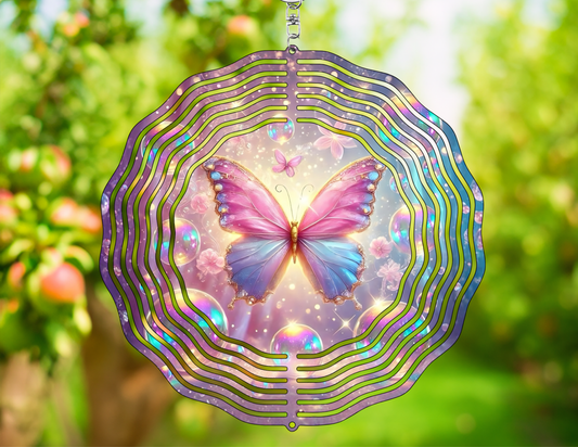 Iridescent Butterfly Wind Spinner