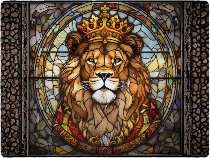 Lion of Judah Stained Glass Tempered Glass Cutting Board – 8×11