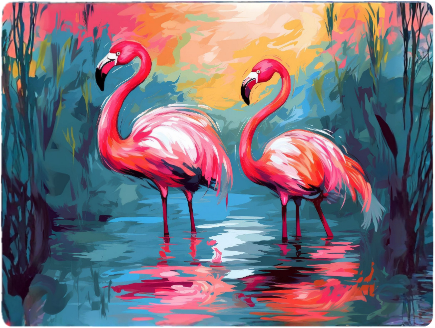 Flamingo Duo Tempered Glass Cutting Board – 8×11