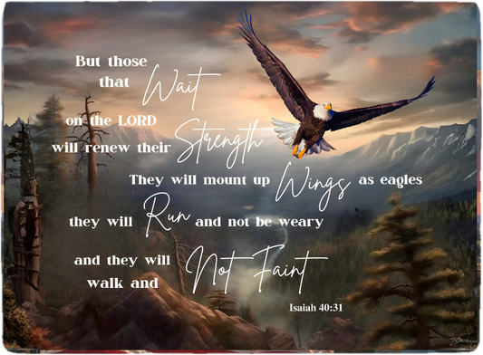 Isaiah 40:31 Soaring Eagle Tempered Glass Cutting Board – 8×11