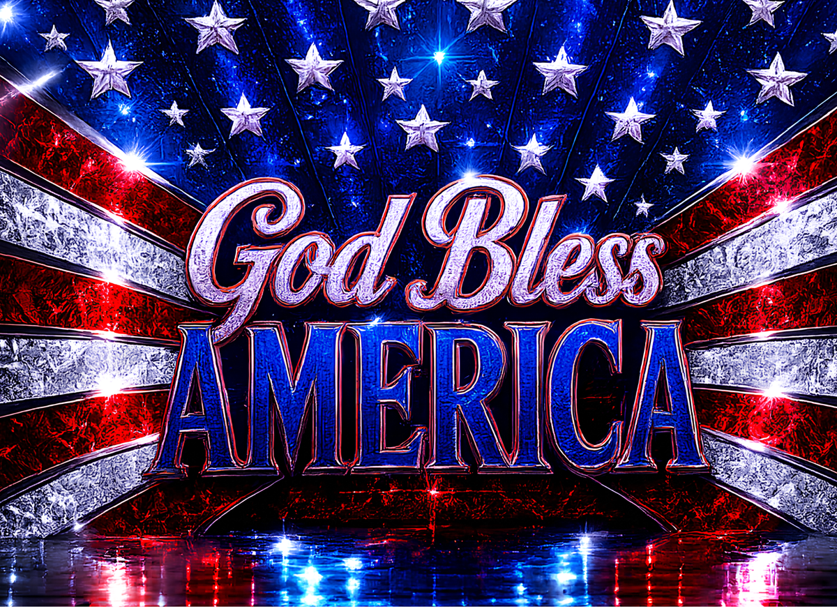 God Bless America Patriotic Glass Cutting Board