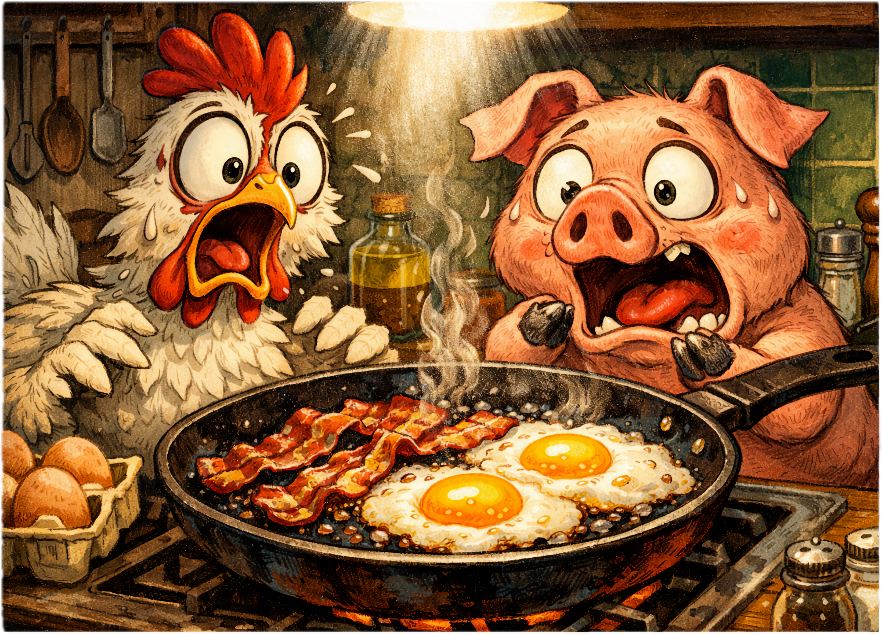 Bacon & Eggs Tempered Glass Cutting Board – 8×11