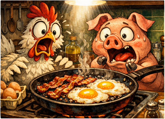 Bacon & Eggs Tempered Glass Cutting Board – 8×11