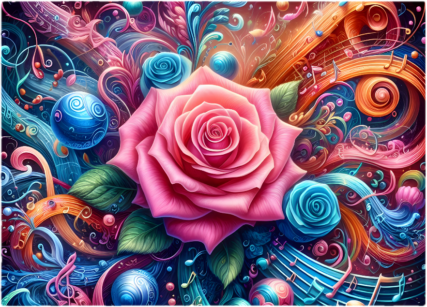 Rose & Music Tempered Glass Cutting Board – 8×11