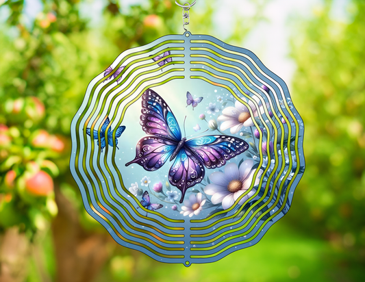 Purple Butterfly Wind Spinner