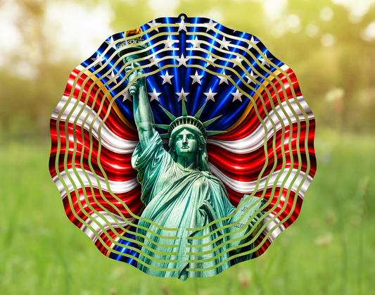 Statue of Liberty Patriotic Wind Spinner