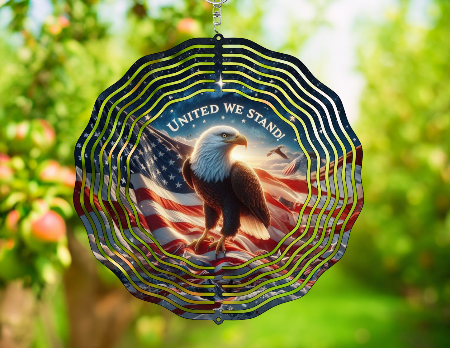 United We Stand Eagle Wind Spinner
