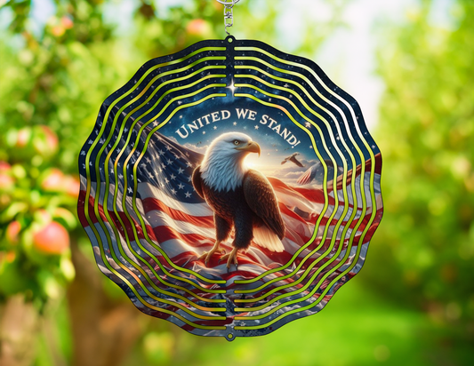 United We Stand Eagle Wind Spinner