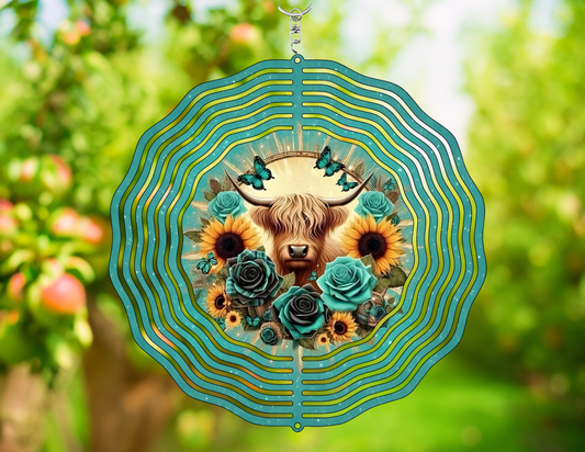 Highland Cow Wind Spinner