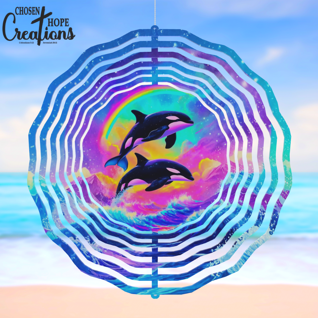 Orca Whale Wind Spinner