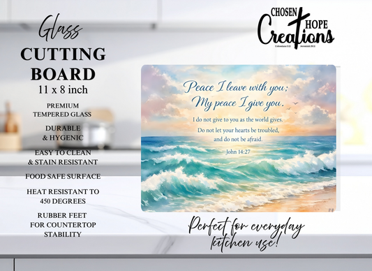Peace I Leave With You - Tempered Glass Cutting Board