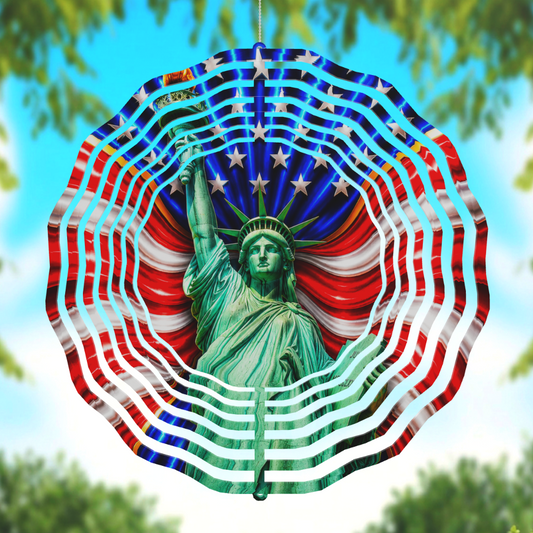 Statue of Liberty Patriotic Wind Spinner