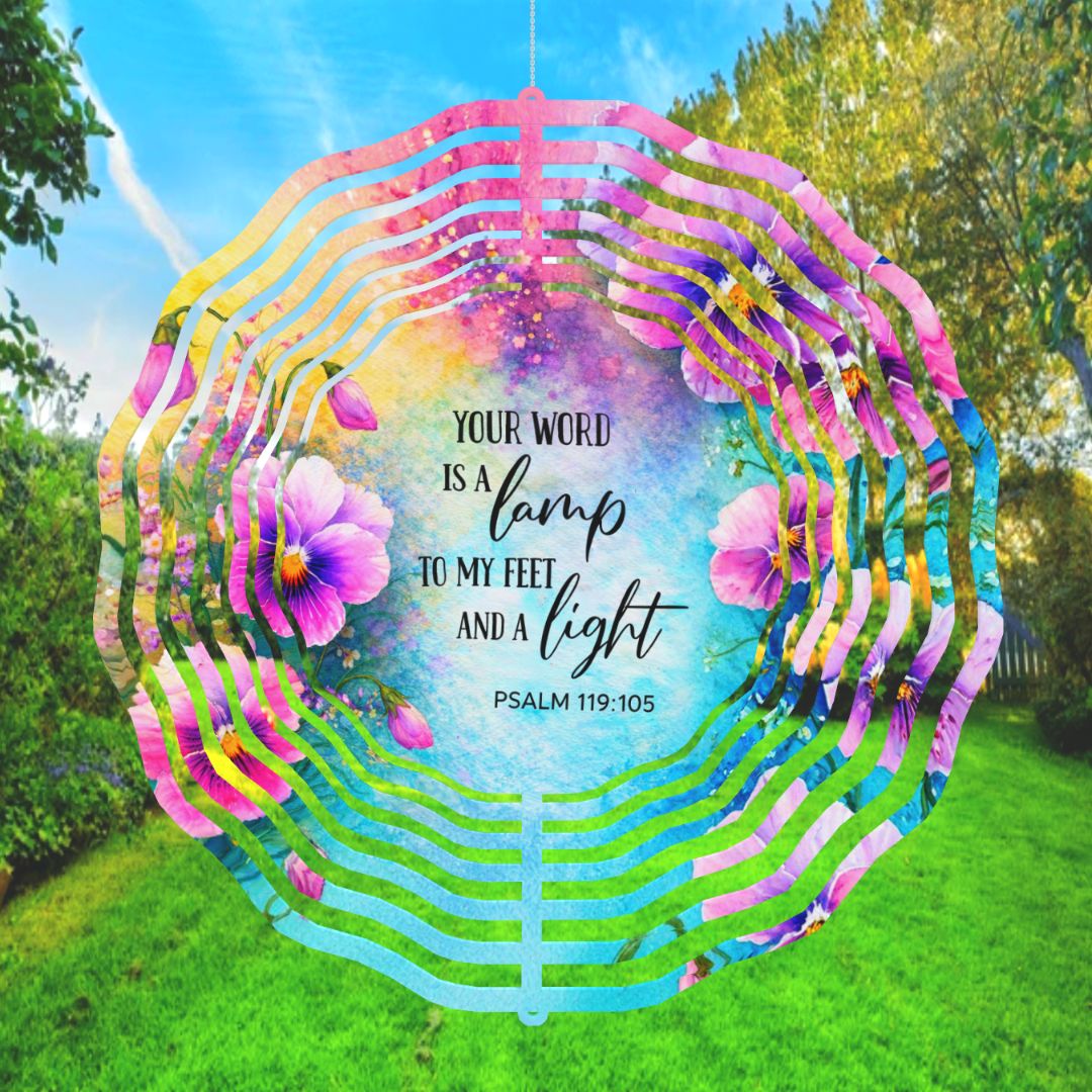 Psalm 119:105 Wind Spinner – Your Word is a Lamp to My Feet