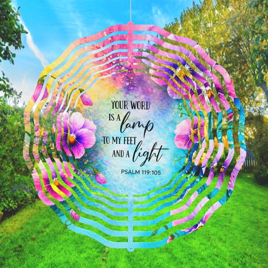 Psalm 119:105 Wind Spinner – Your Word is a Lamp to My Feet