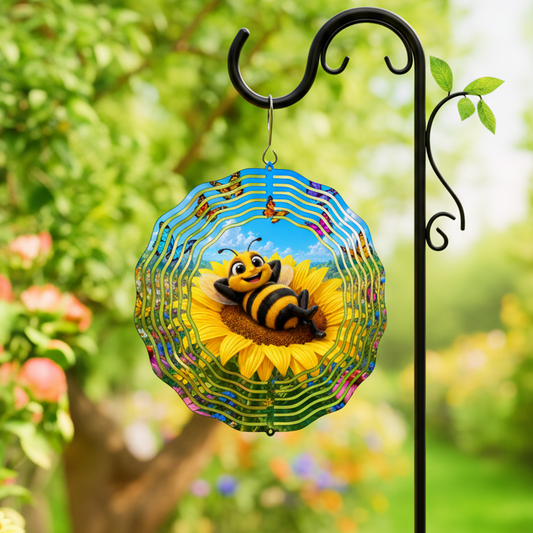Bumblebee Wind Spinner on Shepherd's Hook