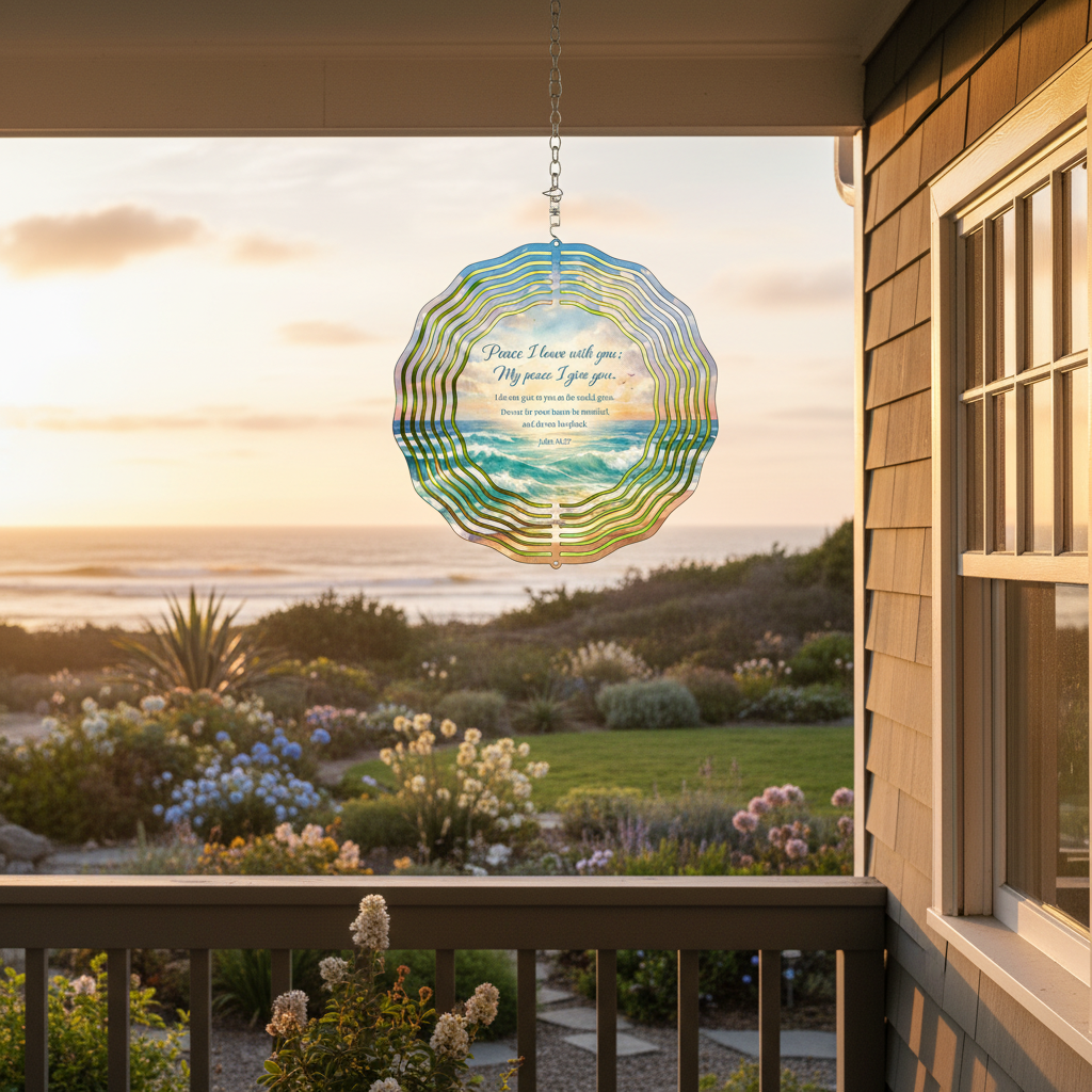 Peace I Leave With You Wind Spinner | John 14:27 | Scripture Garden Decor | Christian Gift