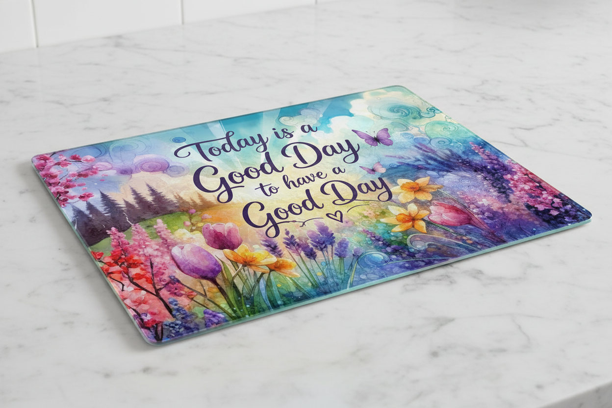 Today is a Good Day to Have a Good Day Tempered Glass Cutting Board – 8×11