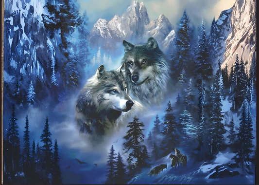 Winter Wolves Mountain Tempered Glass Cutting Board – 8×11