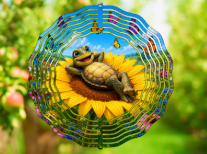 Turtle Sunflower Wind Spinner