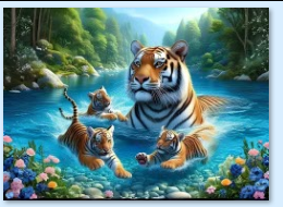 Tiger Family Jungle River Tempered Glass Cutting Board – 8×11