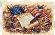 Declaration of Independence Patriotic Glass Cutting Board