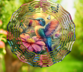 Hummingbird Hibiscus Wind Spinner