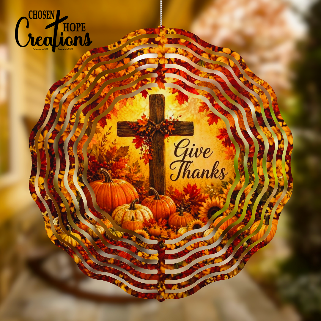 Give Thanks Cross Wind Spinner – Autumn Faith Collection