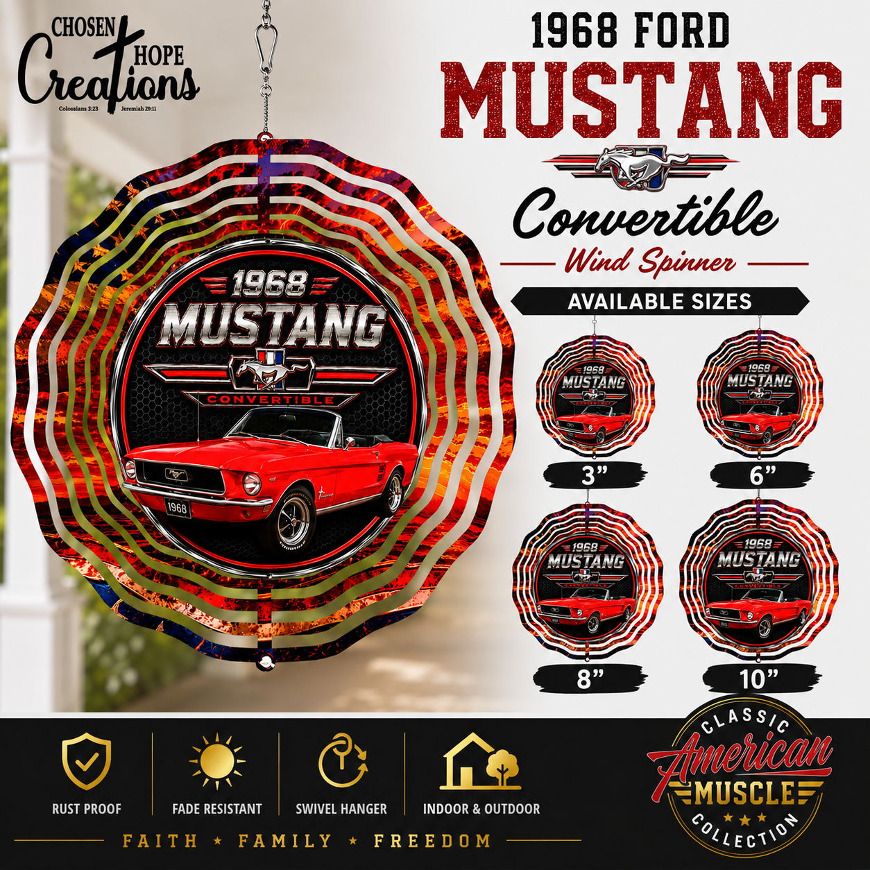 1968 MUSTANG CONVERTIBLE WIND SPINNER