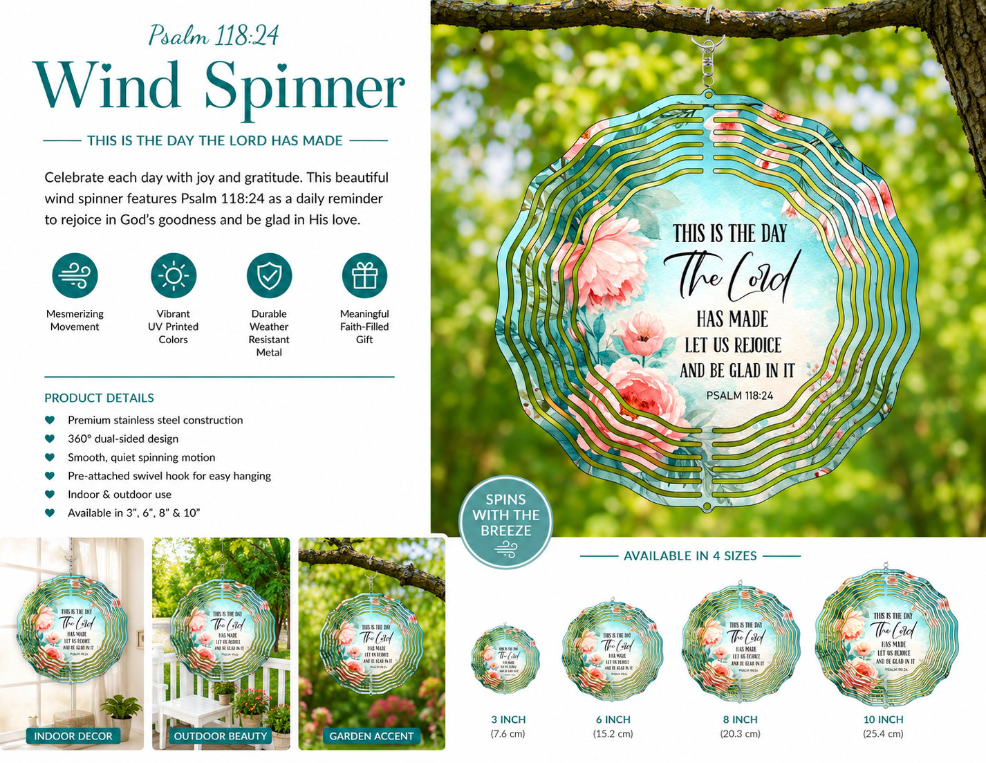 This Is the Day Wind Spinner — Psalm 118:24
