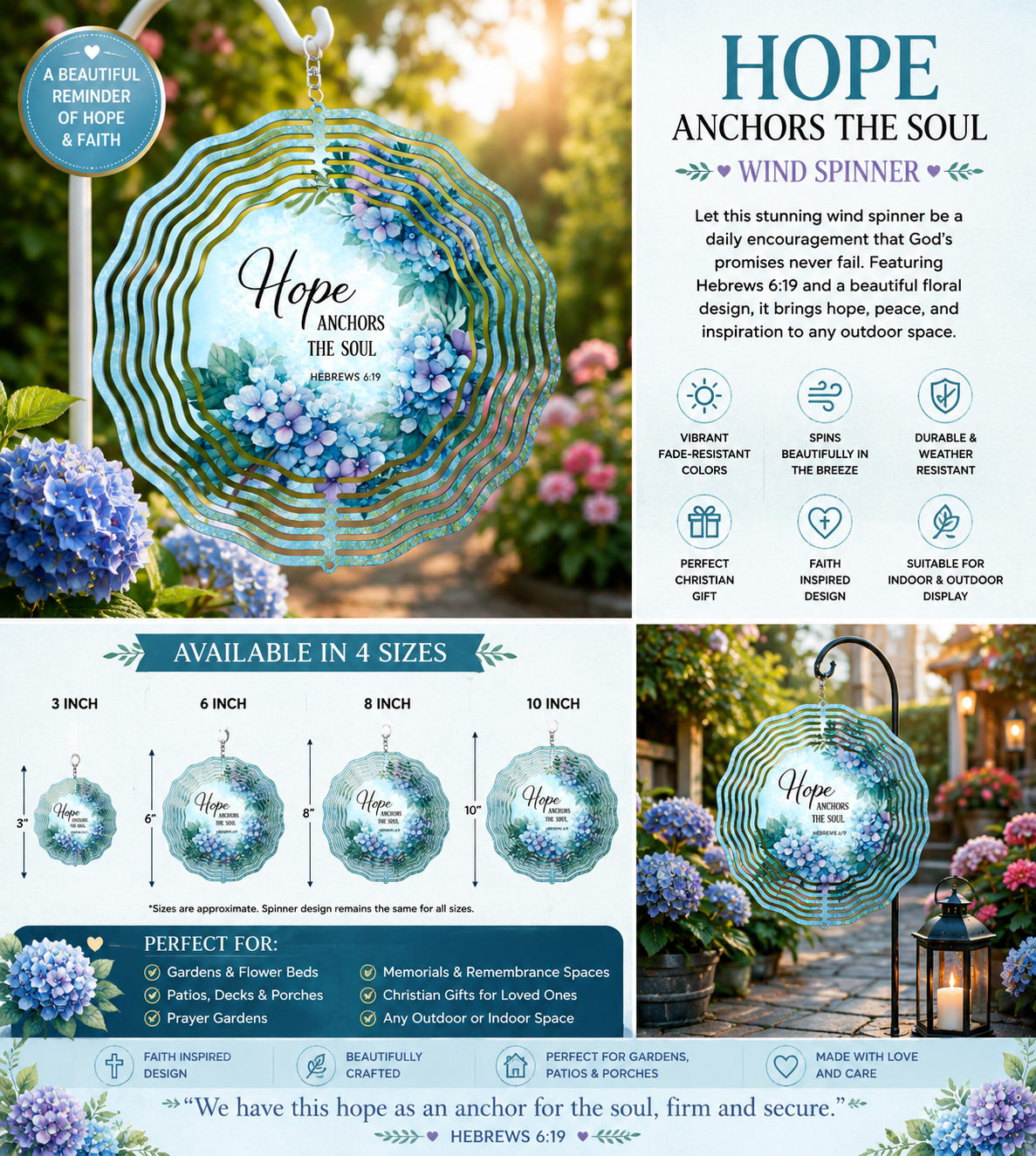 Hope Anchors the Soul Wind Spinner