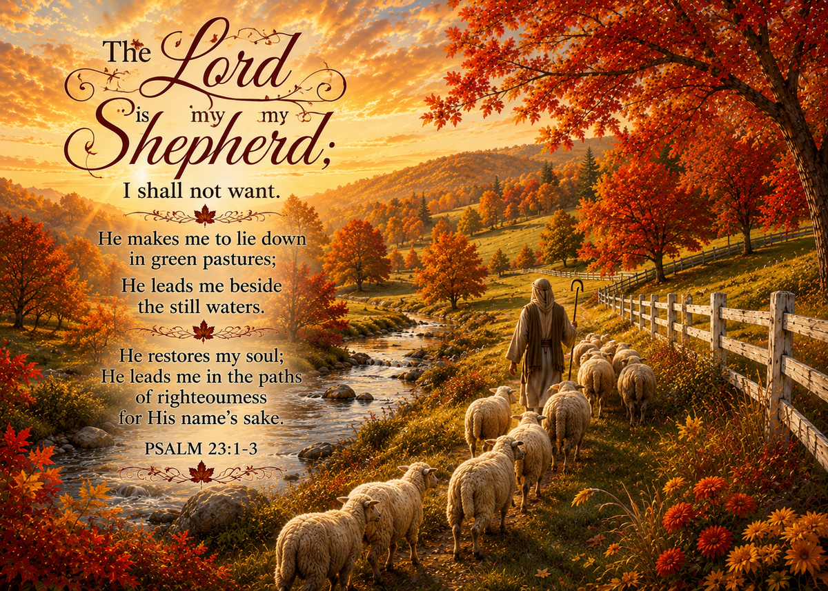 Psalm 23:1–3 Shepherd's Peace Tempered Glass Cutting Board | Christian Kitchen Décor | Inspirational Scripture Gift