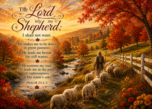 Psalm 23:1–3 Shepherd's Peace Tempered Glass Cutting Board | Christian Kitchen Décor | Inspirational Scripture Gift